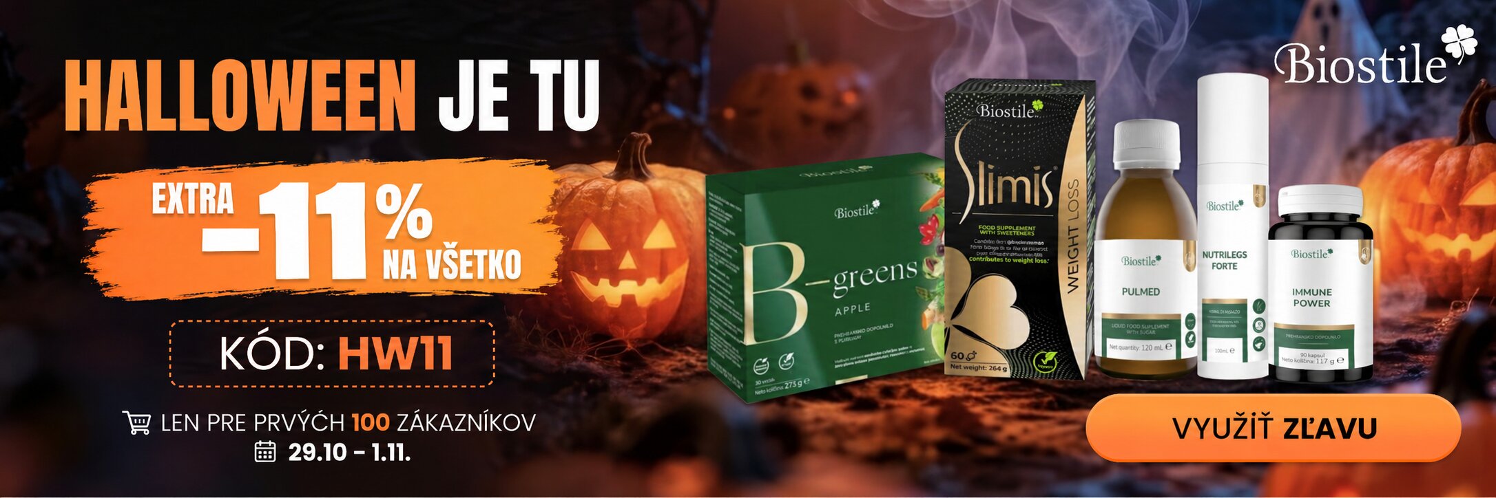 Halloweenska akcija z bučami in popustom